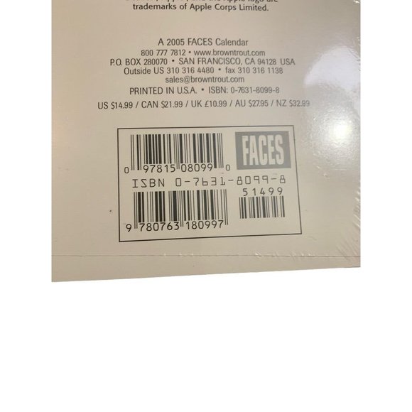 The Beatles 2005 Wall Calendar Sealed FACES 12 Month - Picture 7 of 8